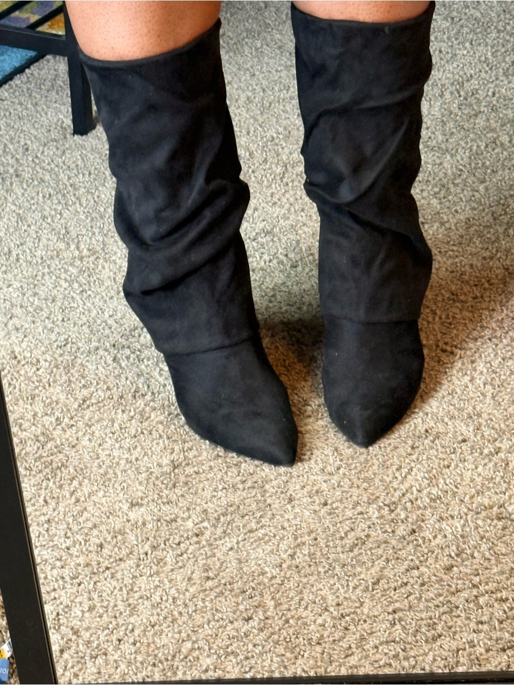 NWT Nine West Black Faux Suede Slouch Boots – Women’s Size 11M